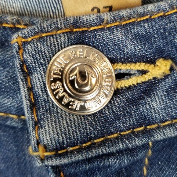 True Religion Cora Mid Rise Straight Raw Hem Ankle Jeans Size 27 - Picture 7 of 10